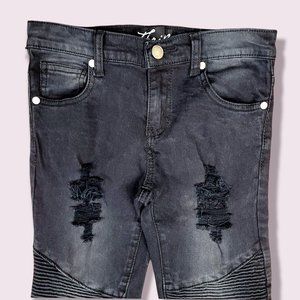 ❤️ Girls Black Thrill Distressed Skinny Jean Streetwear Fashion | 12